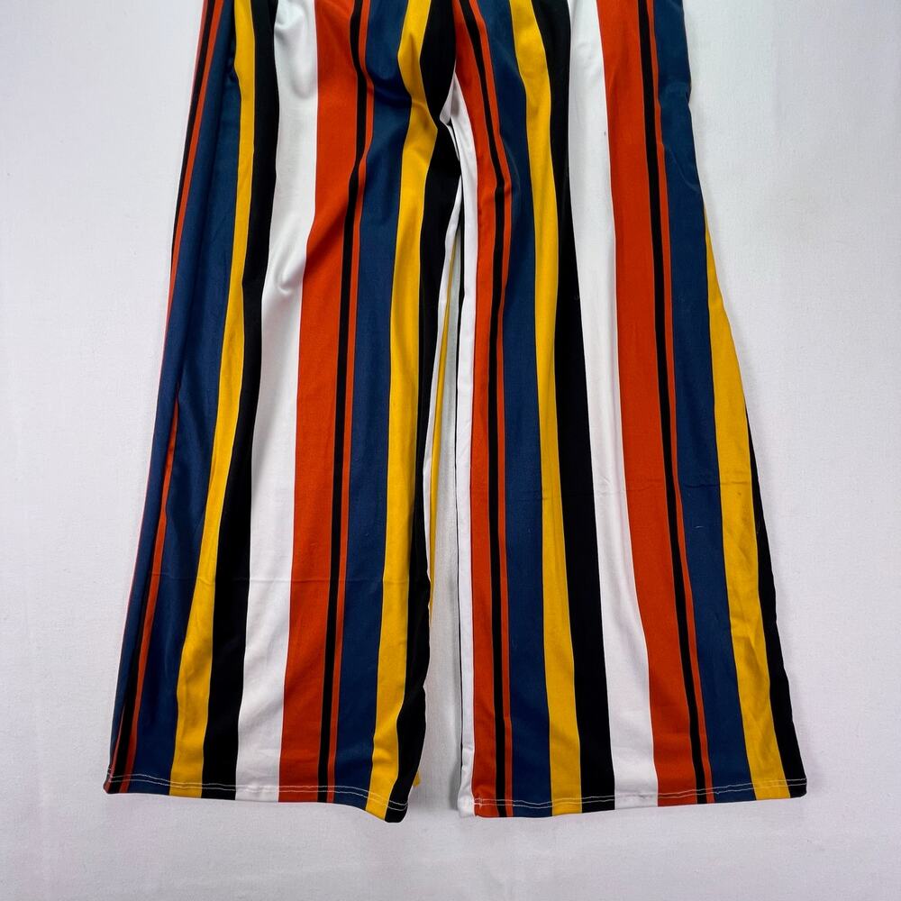 Striped Wide Leg Jumpsuit Women S Tie Front Festival Resort Multicolor Statement - Picture 6 of 15
